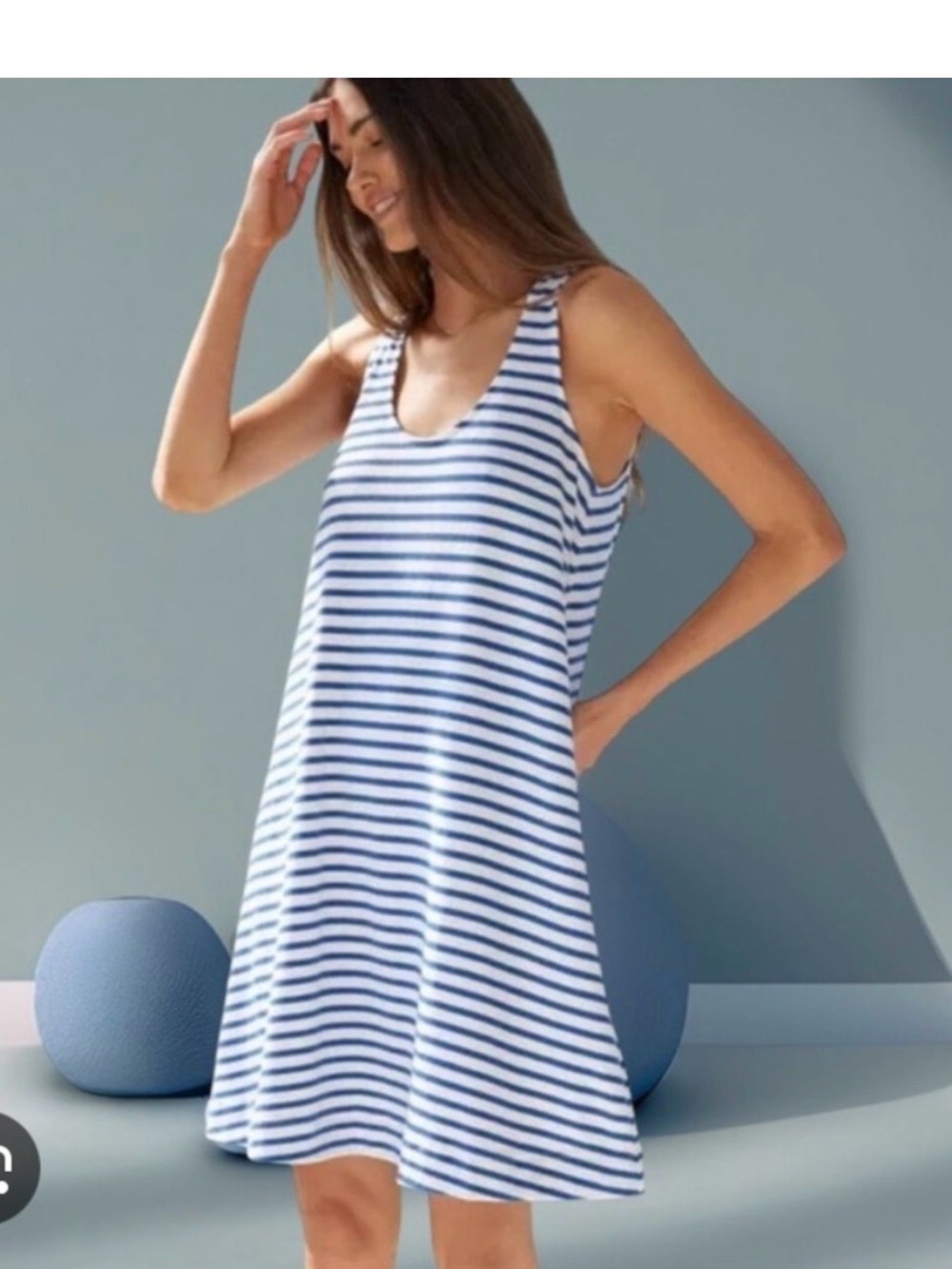 AYR Navy and White Striped Mini Dress